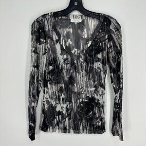 3/$25 Calvin Klein V Neck Long Sleeve Top S